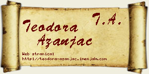 Teodora Azanjac vizit kartica